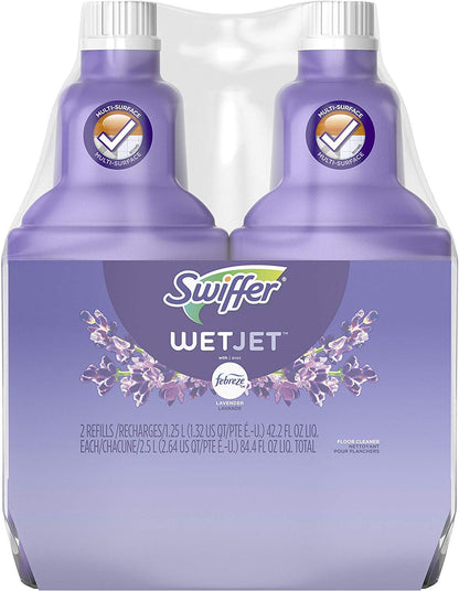 WetJet Multi - Purpose Floor & Hardwood Cleaner Solution with Febreze Refill, Lavender Vanilla & Comfort Scent, 1.25 Liter (2 Bottles) - Ultimate Online Deals