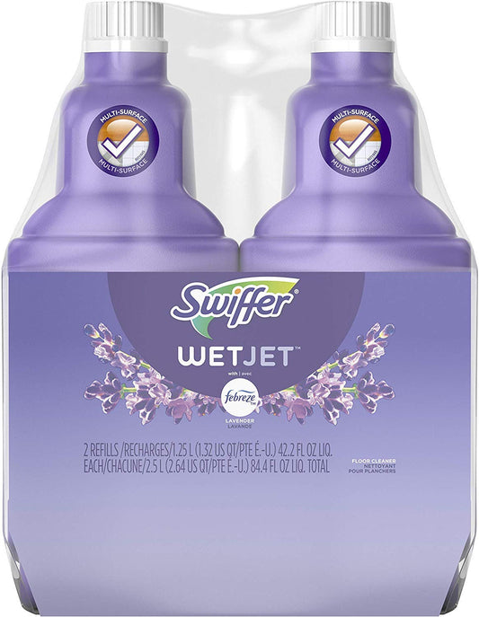 WetJet Multi - Purpose Floor & Hardwood Cleaner Solution with Febreze Refill, Lavender Vanilla & Comfort Scent, 1.25 Liter (2 Bottles) - Ultimate Online Deals