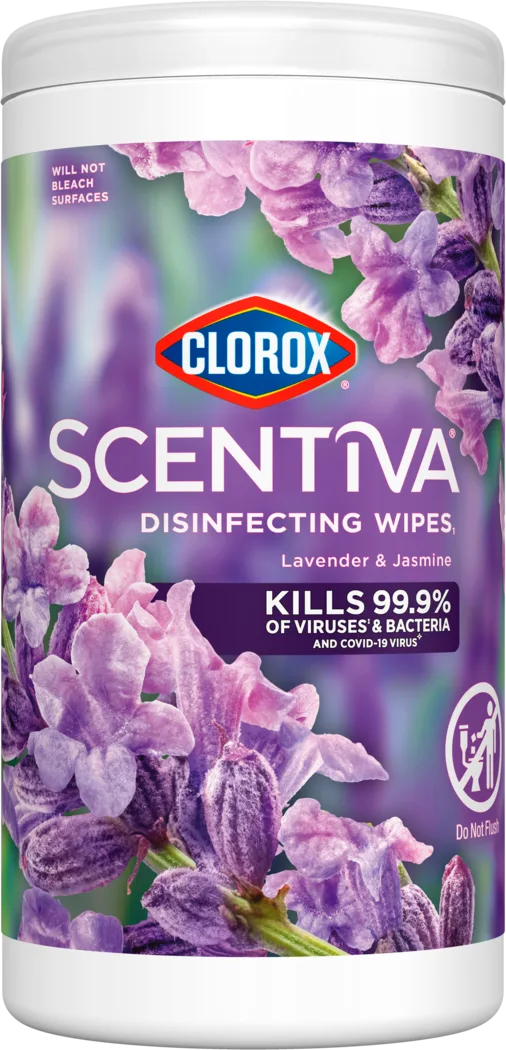 Clorox Scentiva Disinfecting Wipes | Lavender & Jasmine – 2-Pack | Bleach-Free, Multi-Surface Germ Removal