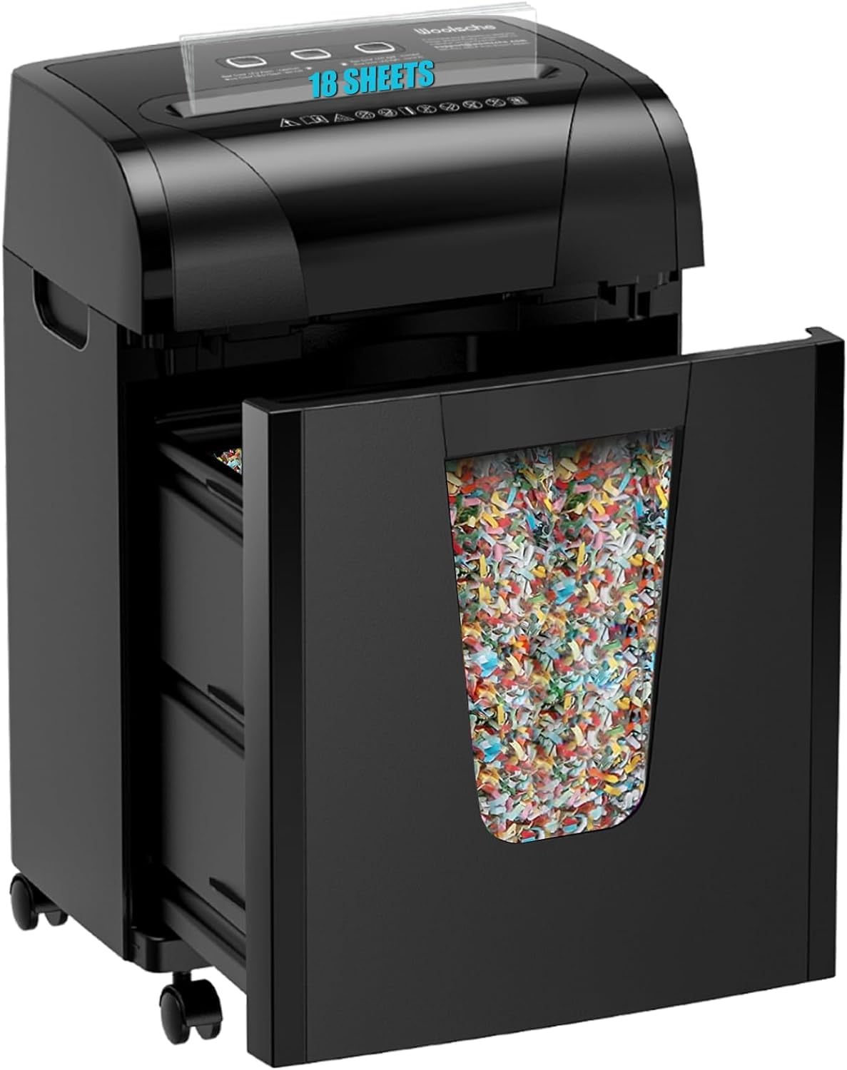 Woolsche Paper Shredder, 18 - Sheet Cross Cut with 5.28 - Gallon Pull Out Bin, P - 4 Security Level, Shred Paper and Credit Card and CD, Durable&Fast with Auto Jam Proof System Shredder - Ultimate Online Deals