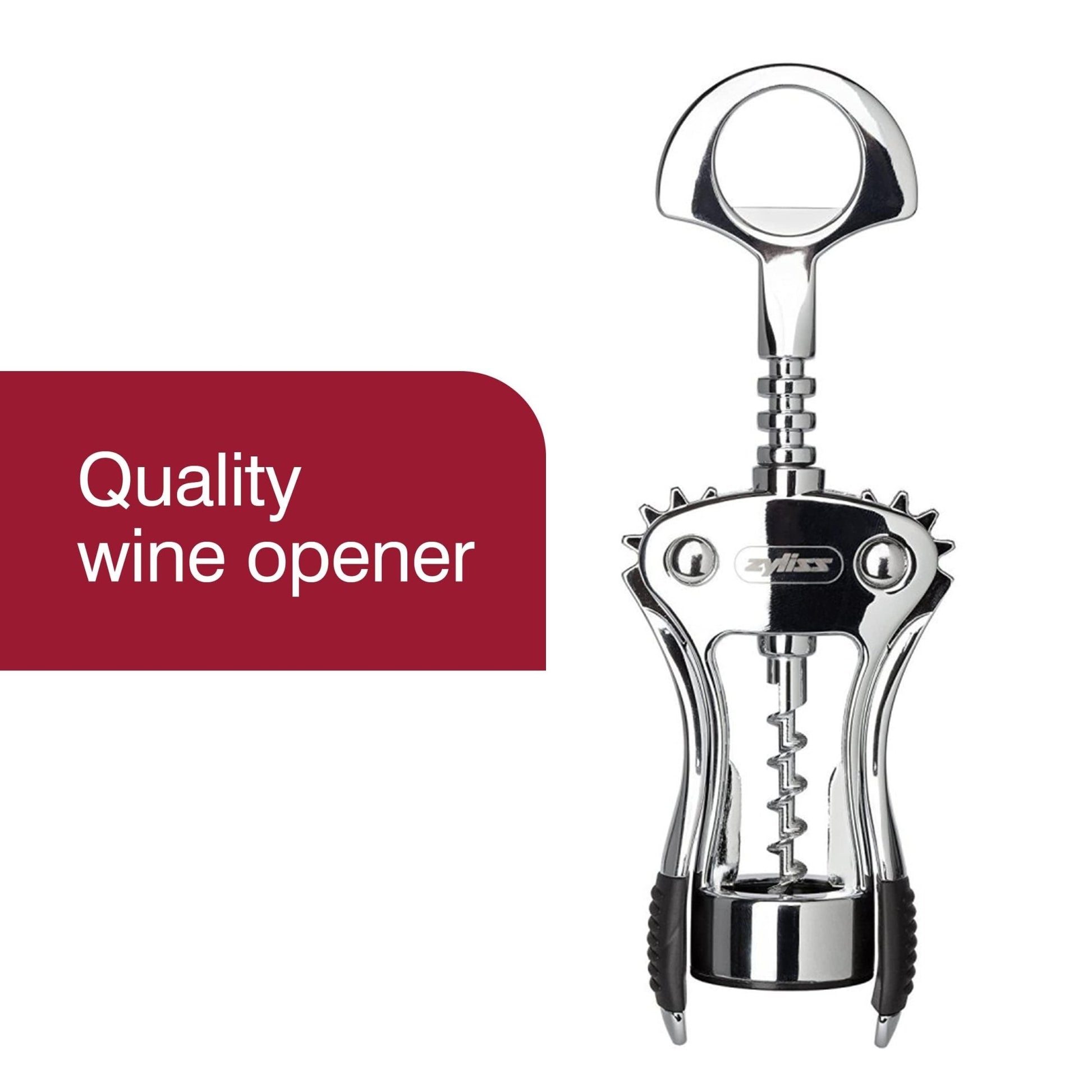 Zyliss Stainless Corkscrew & Bottle Opener - Wine Corkscrew & Beer Bottle Opener with Rubber Handles - Dishwasher - Safe Kitchen Tool & Gadget - Ultimate Online Deals