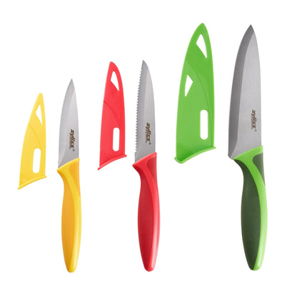 Zyliss Utility Kitchen Knives with Sheath Covers - Dishwasher Safe - Stainless Steel Kitchen Knives Perfect for Cutting Meat, Vegetables & Fruit - Ultimate Online Deals