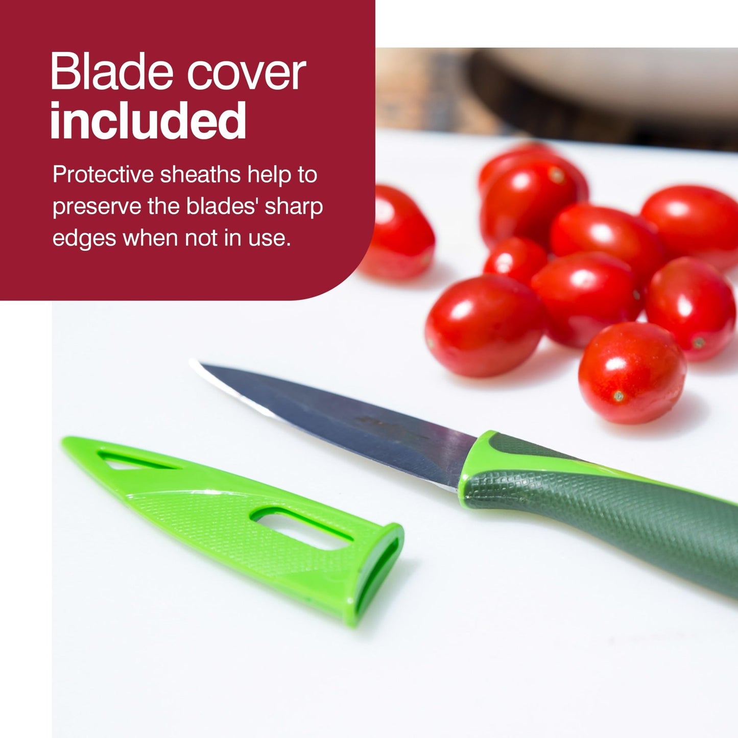 Zyliss Utility Kitchen Knives with Sheath Covers - Dishwasher Safe - Stainless Steel Kitchen Knives Perfect for Cutting Meat, Vegetables & Fruit - Ultimate Online Deals